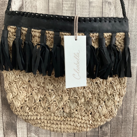 CLEOBELLA RAFIA & LEATHER SHOULDER/ CROSSBODY BAG BRAND NEW - Picture 2 of 5